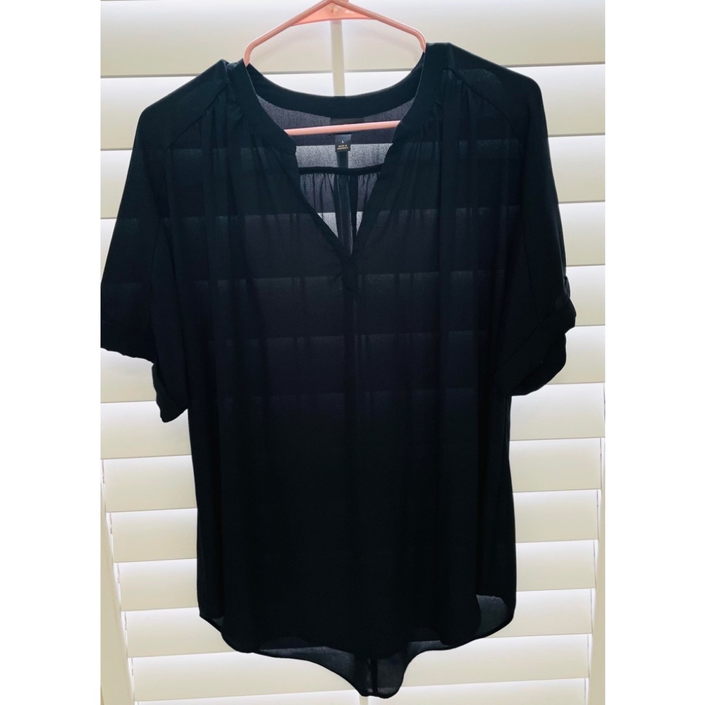 Worthington Women’s Black Short Sleeve Blouse